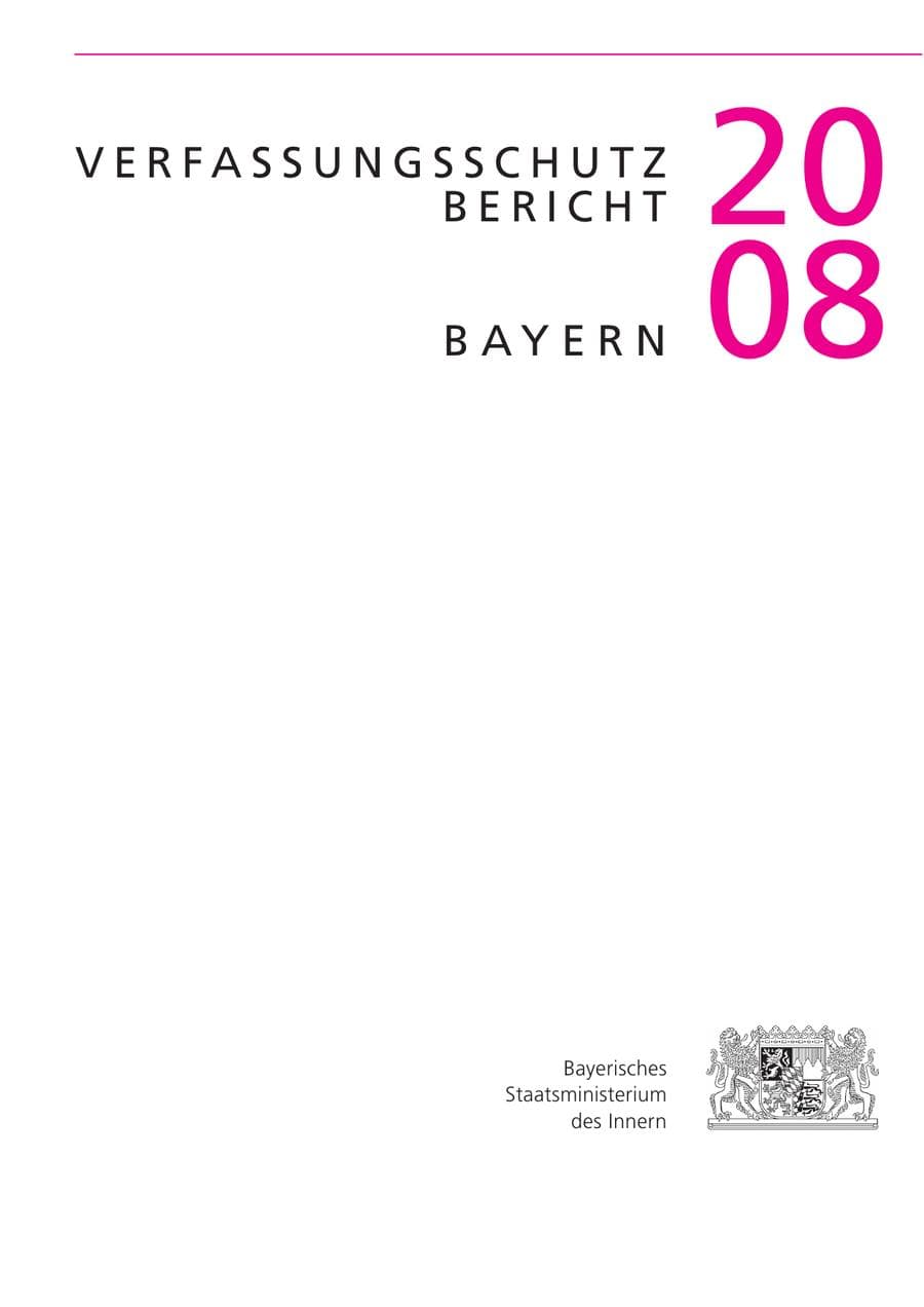 Seite 2 des Verfassungsschutzbericht 2008 Bayern