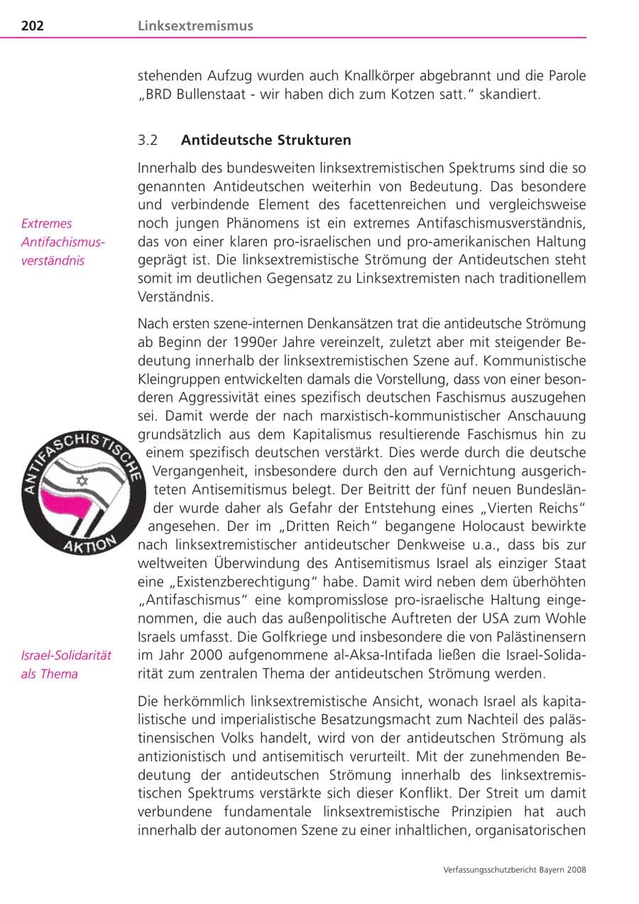 Seite 202 des Verfassungsschutzbericht 2008 Bayern