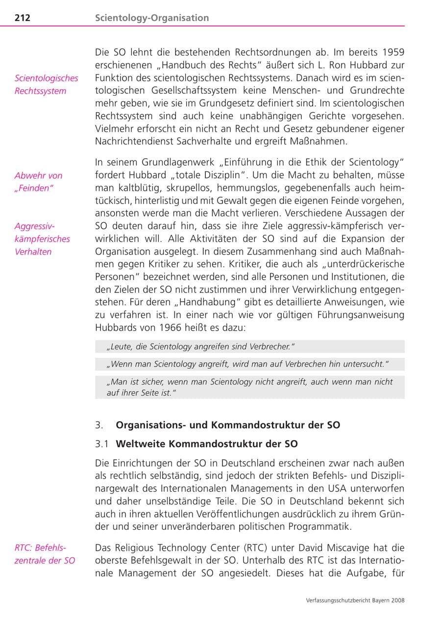 Seite 212 des Verfassungsschutzbericht 2008 Bayern
