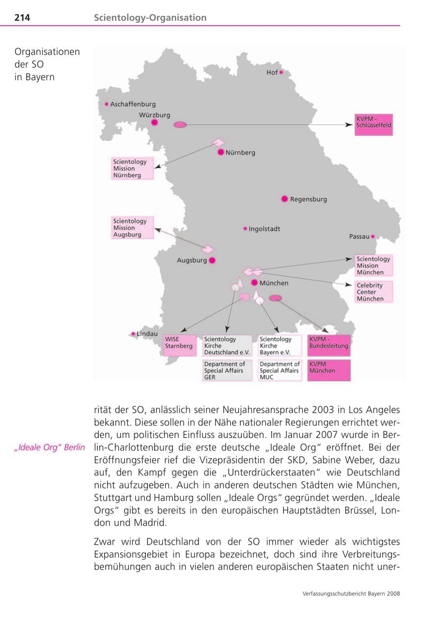 Seite 214 des Verfassungsschutzbericht 2008 Bayern