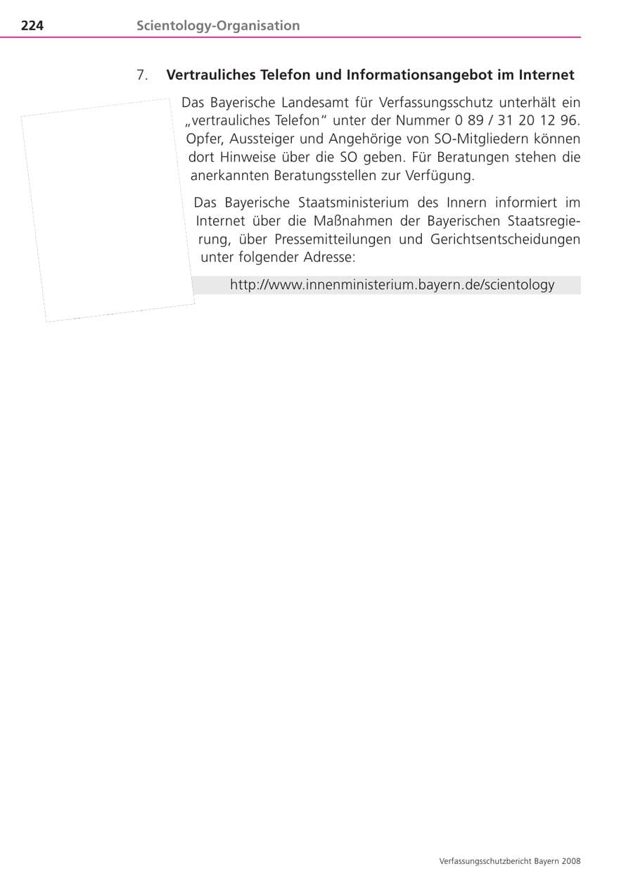 Seite 224 des Verfassungsschutzbericht 2008 Bayern