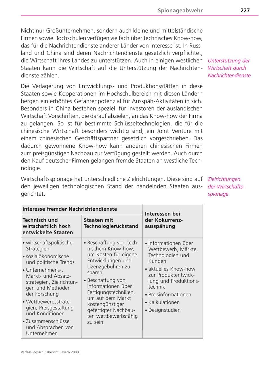 Seite 227 des Verfassungsschutzbericht 2008 Bayern