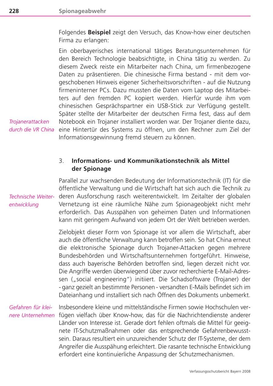 Seite 228 des Verfassungsschutzbericht 2008 Bayern