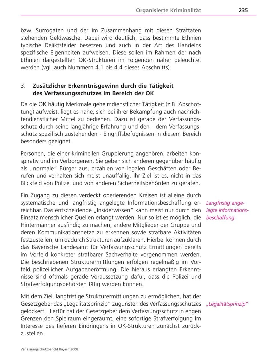 Seite 235 des Verfassungsschutzbericht 2008 Bayern