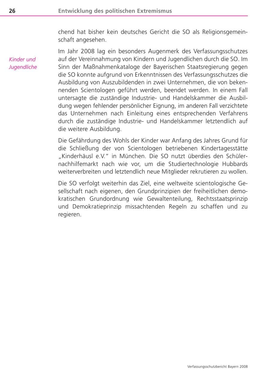 Seite 26 des Verfassungsschutzbericht 2008 Bayern