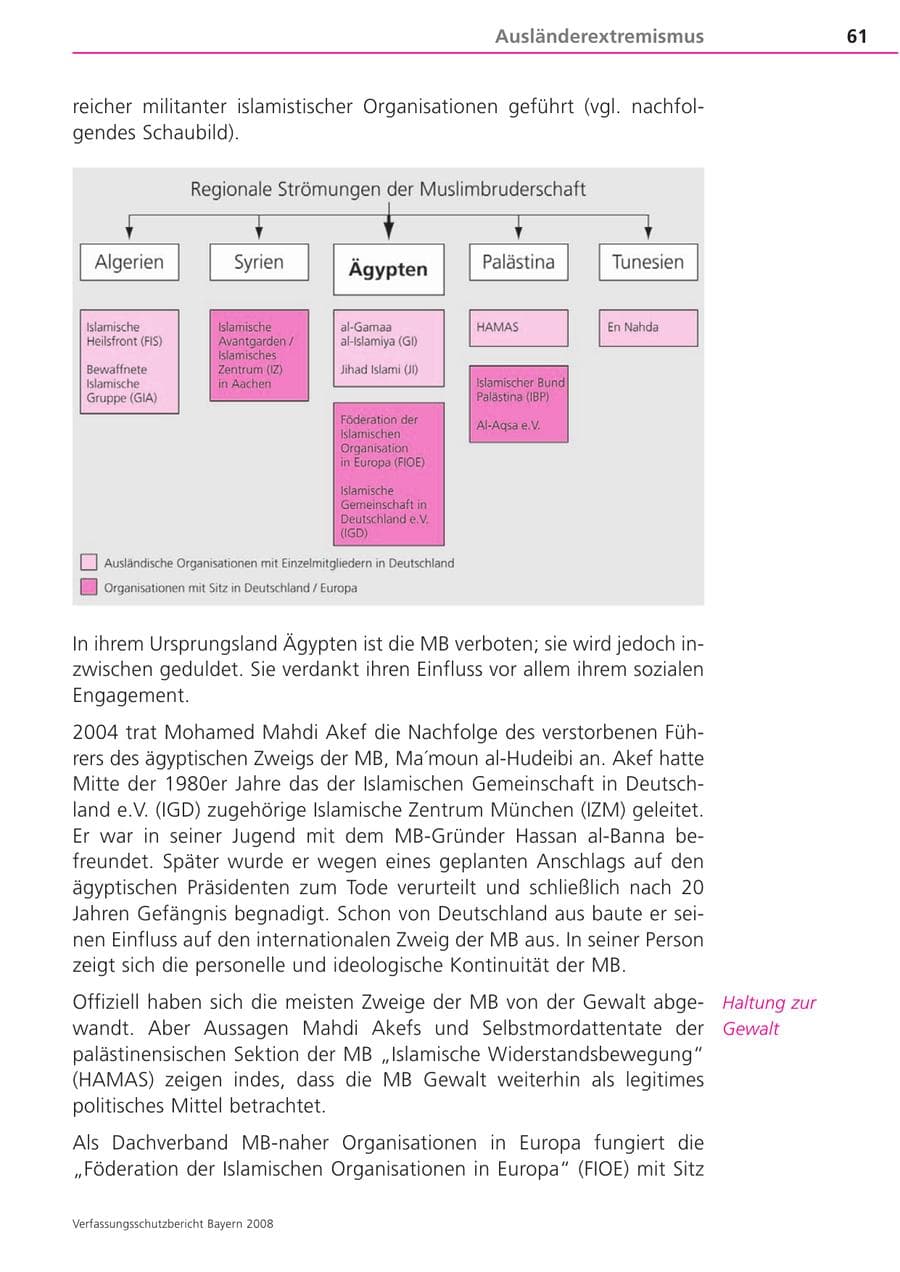 Seite 61 des Verfassungsschutzbericht 2008 Bayern