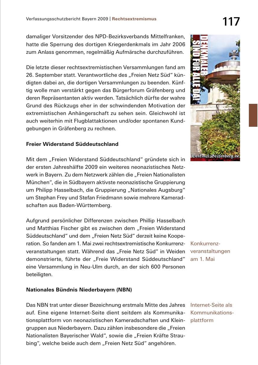 Seite 119 des Verfassungsschutzbericht 2009 Bayern