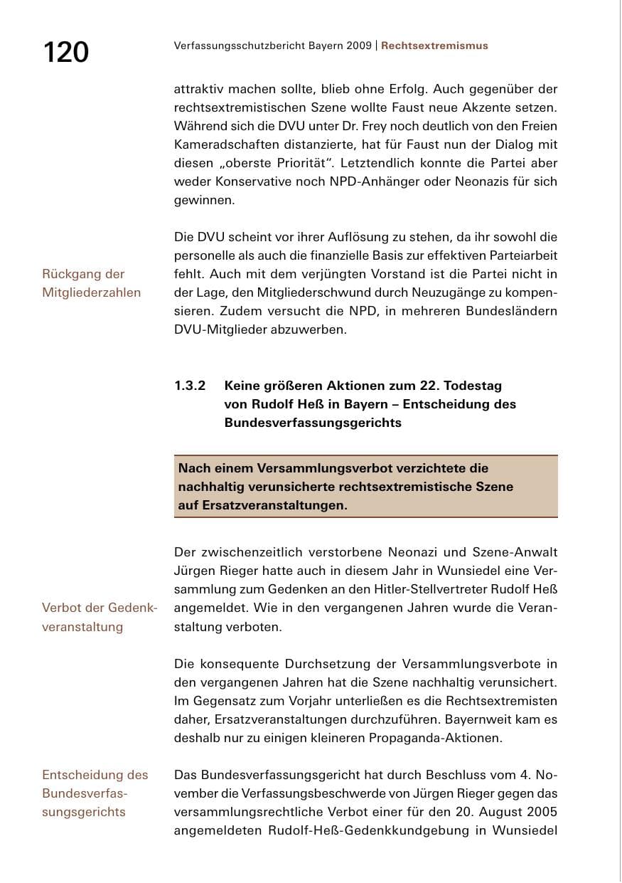 Seite 122 des Verfassungsschutzbericht 2009 Bayern