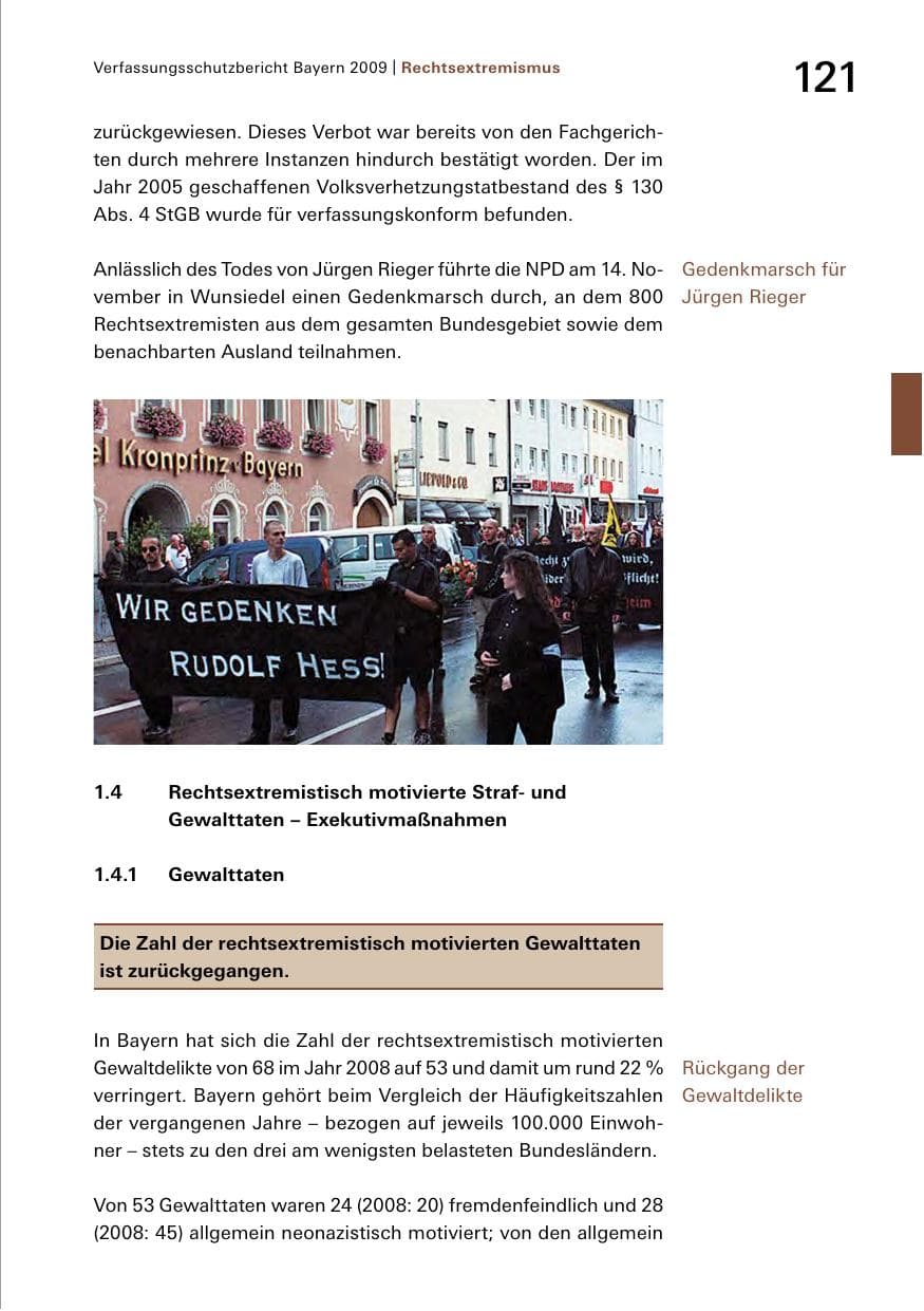Seite 123 des Verfassungsschutzbericht 2009 Bayern