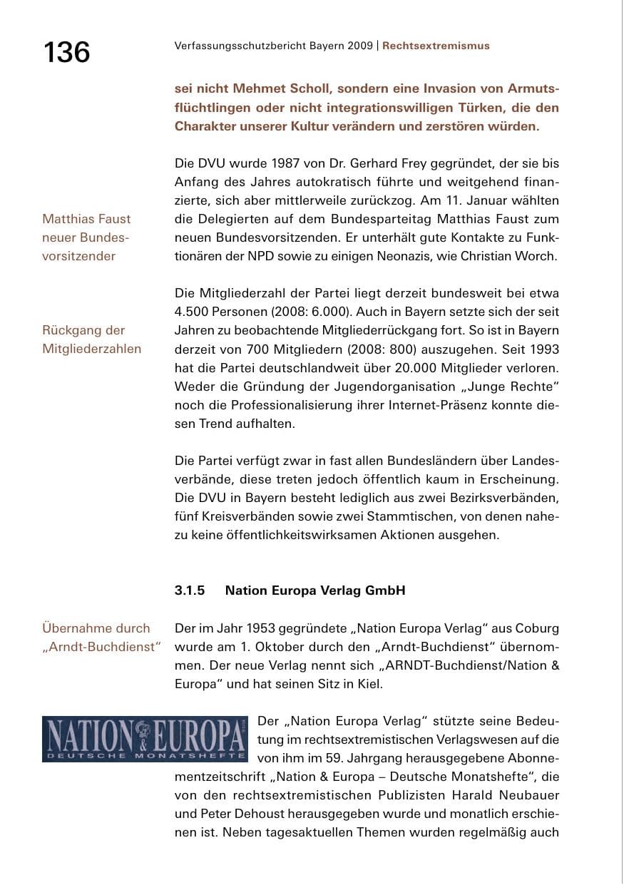 Seite 138 des Verfassungsschutzbericht 2009 Bayern