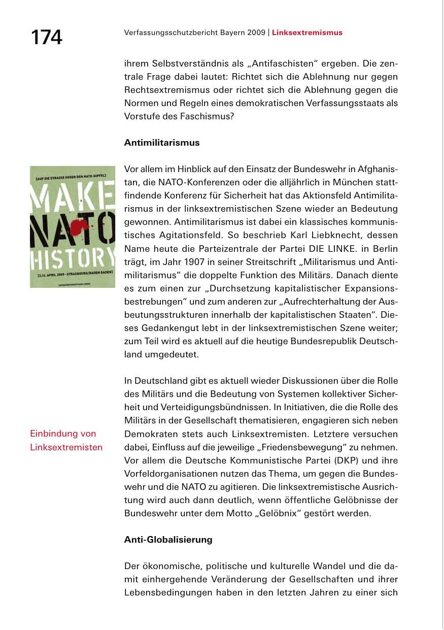Seite 176 des Verfassungsschutzbericht 2009 Bayern