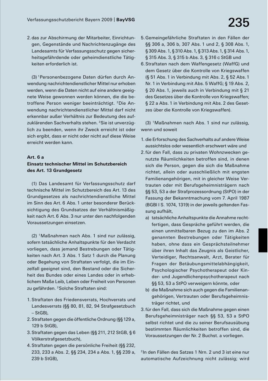 Seite 237 des Verfassungsschutzbericht 2009 Bayern