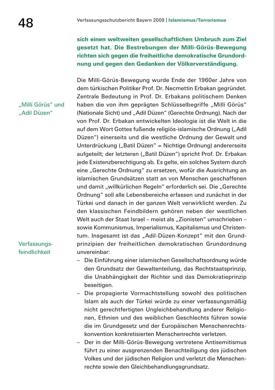 Seite 50 des Verfassungsschutzbericht 2009 Bayern