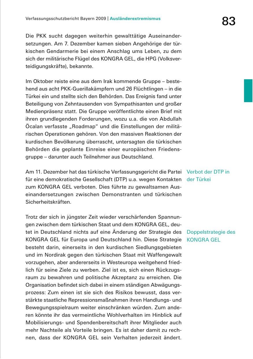 Seite 85 des Verfassungsschutzbericht 2009 Bayern