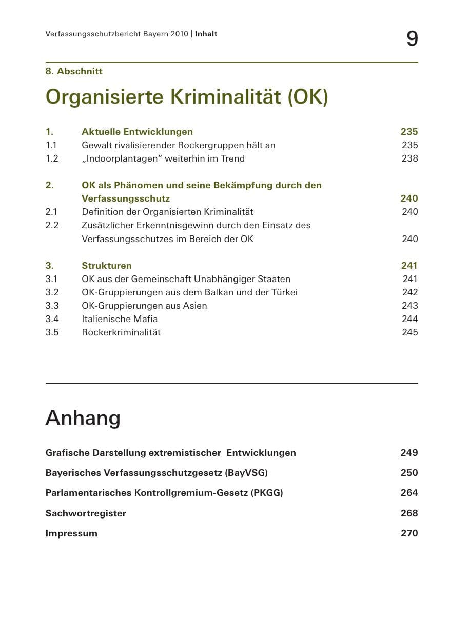 Seite 11 des Verfassungsschutzbericht 2010 Bayern