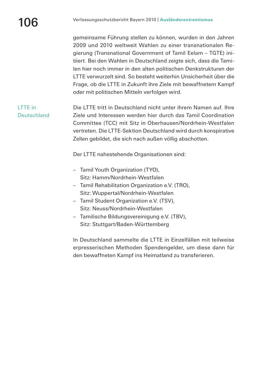 Seite 108 des Verfassungsschutzbericht 2010 Bayern