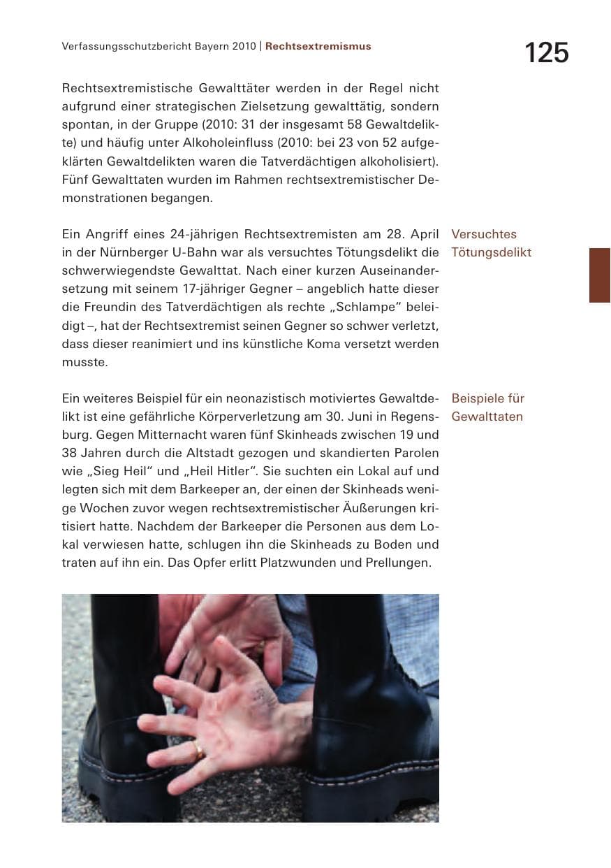 Seite 127 des Verfassungsschutzbericht 2010 Bayern