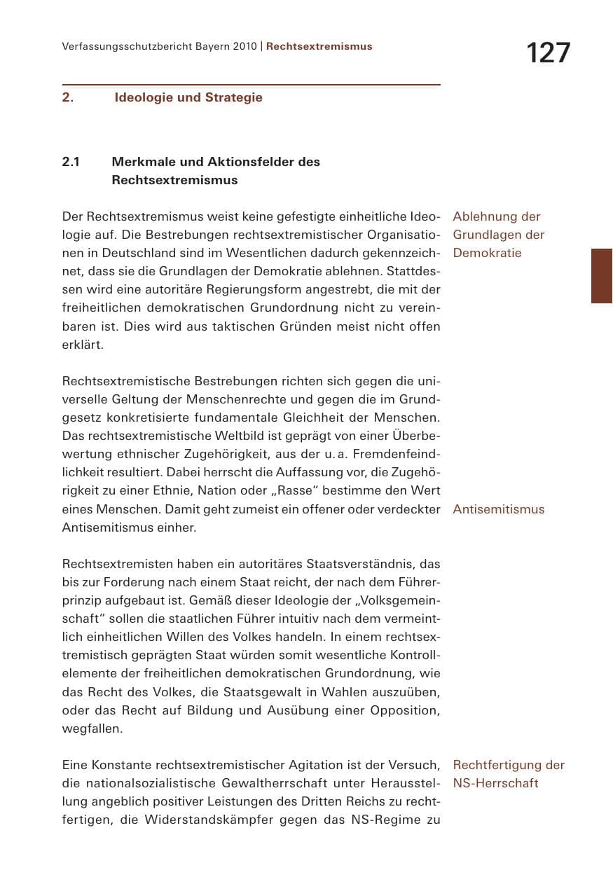 Seite 129 des Verfassungsschutzbericht 2010 Bayern