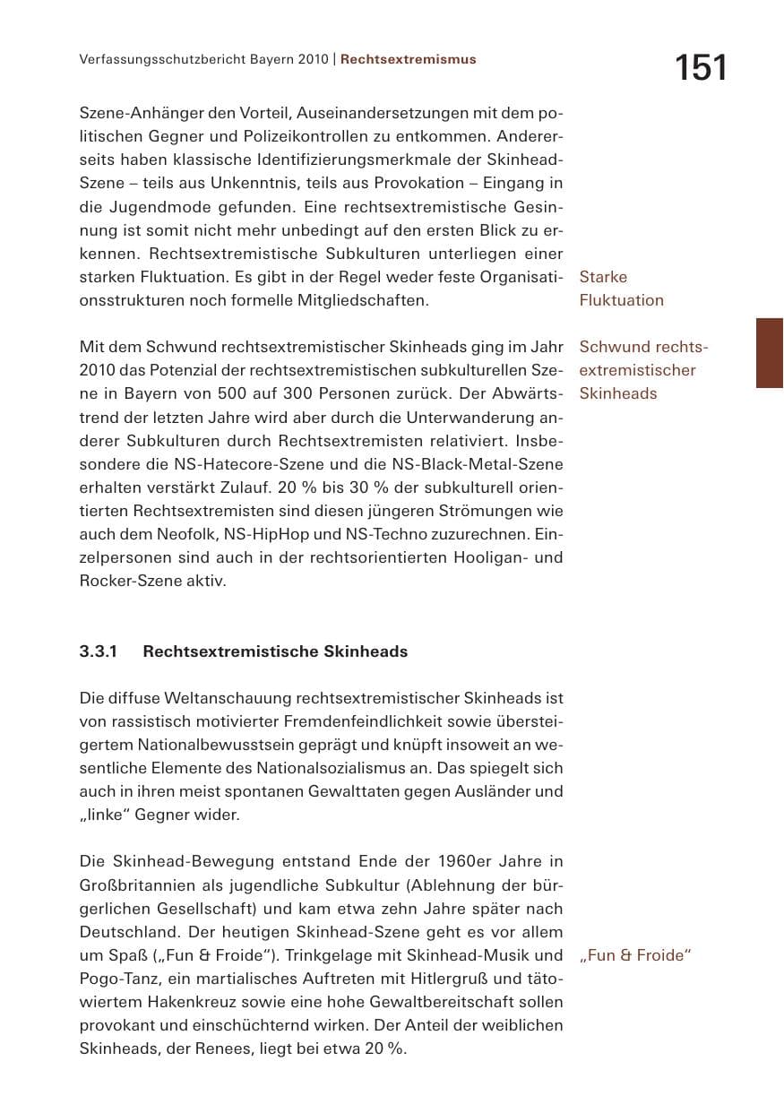 Seite 153 des Verfassungsschutzbericht 2010 Bayern