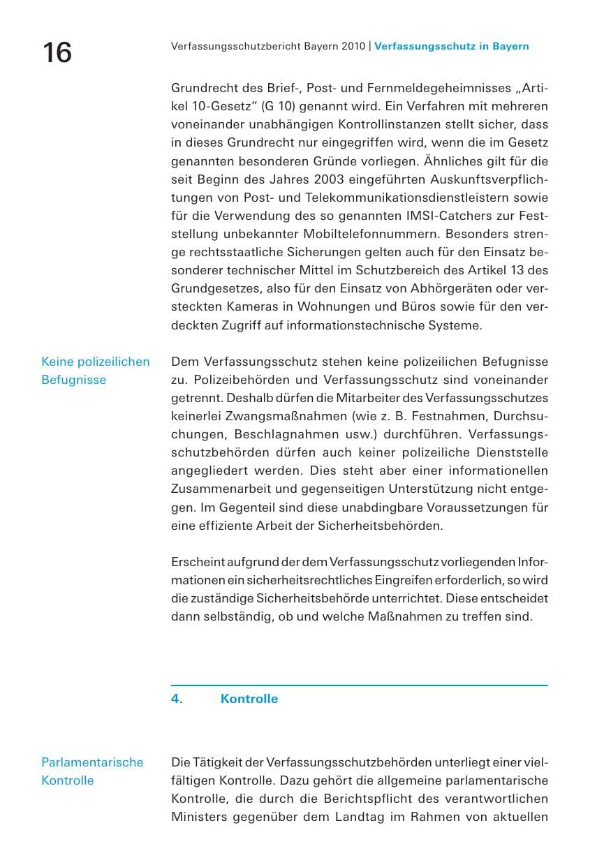 Seite 18 des Verfassungsschutzbericht 2010 Bayern