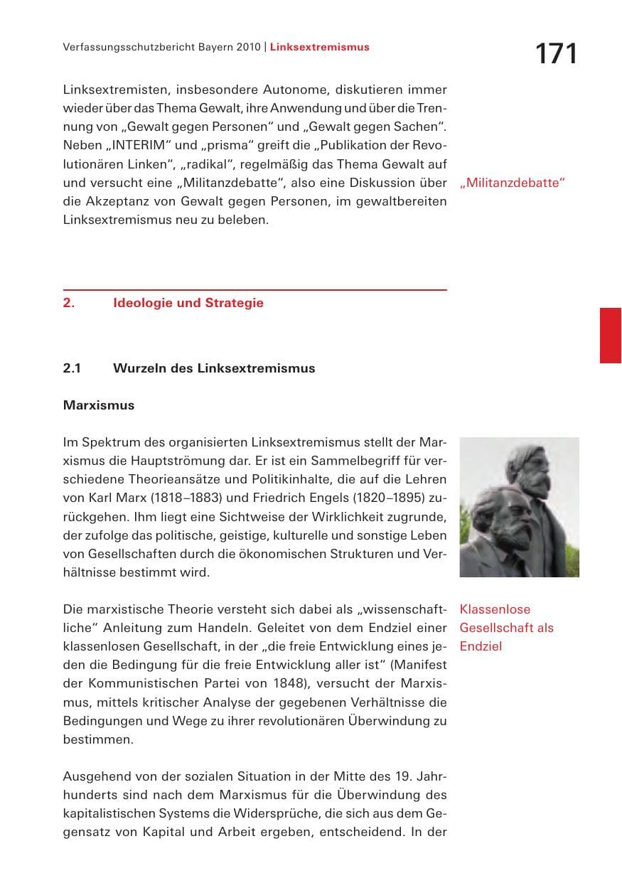 Seite 173 des Verfassungsschutzbericht 2010 Bayern