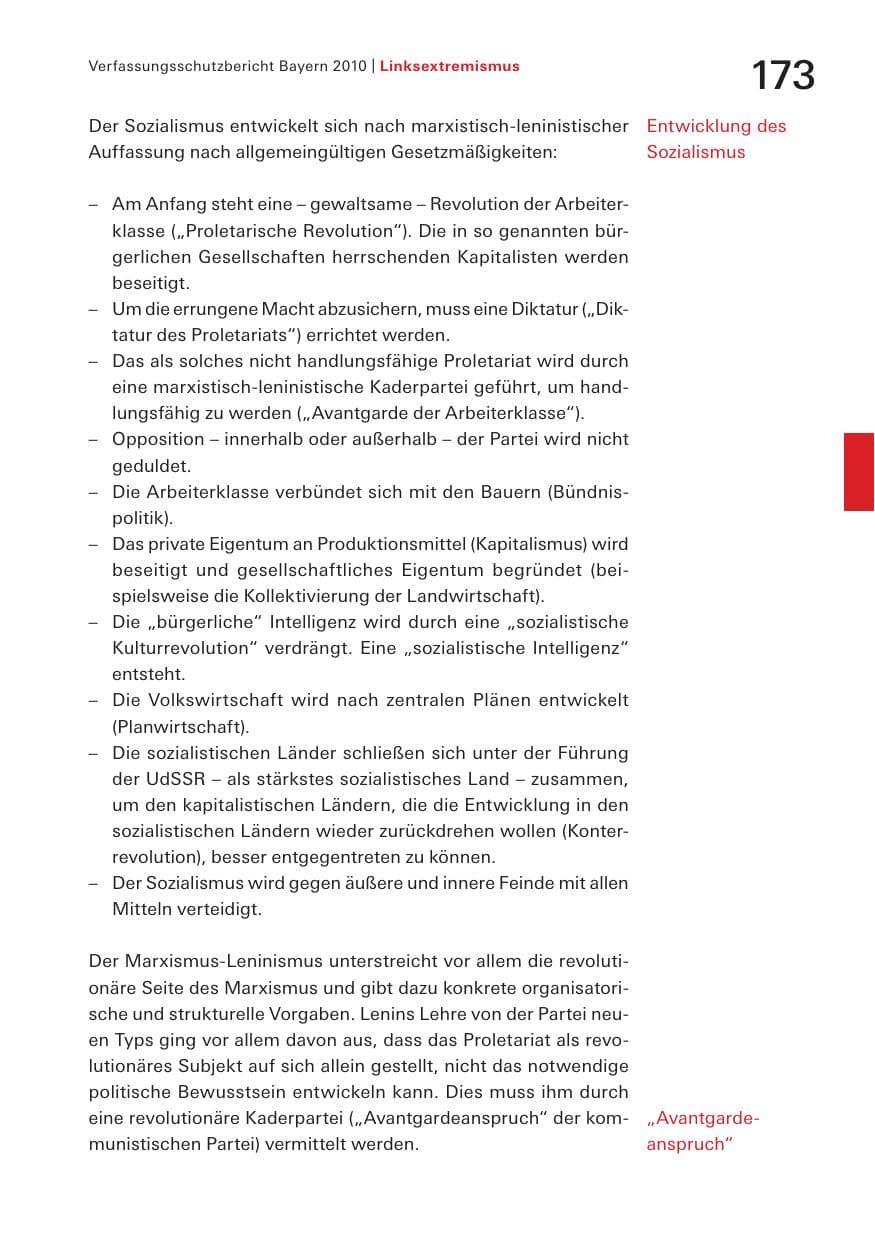 Seite 175 des Verfassungsschutzbericht 2010 Bayern