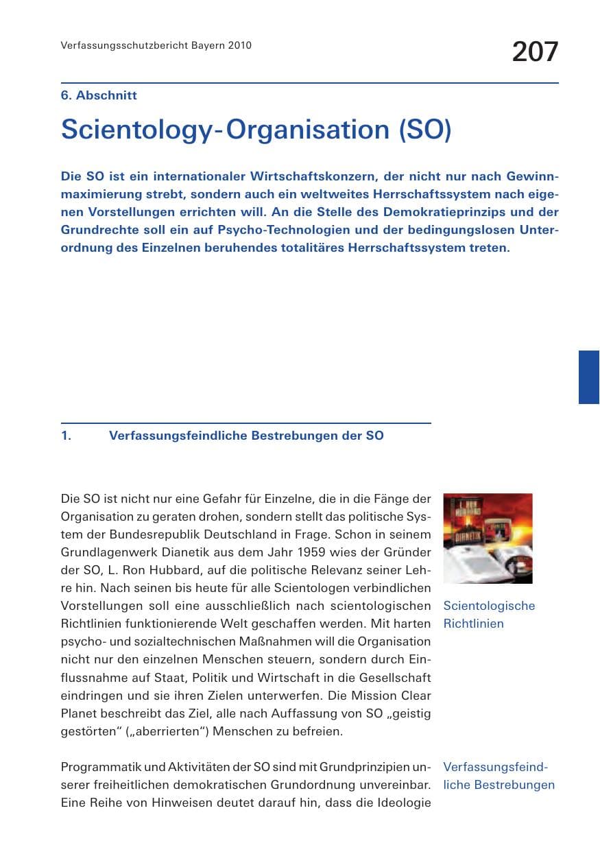 Seite 209 des Verfassungsschutzbericht 2010 Bayern