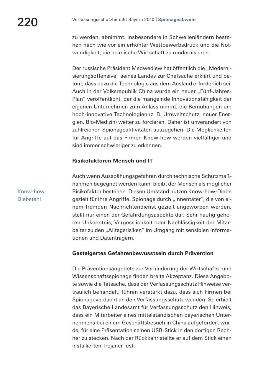 Seite 222 des Verfassungsschutzbericht 2010 Bayern