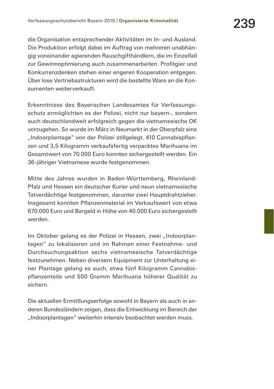 Seite 241 des Verfassungsschutzbericht 2010 Bayern
