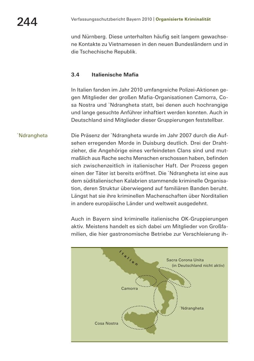 Seite 246 des Verfassungsschutzbericht 2010 Bayern
