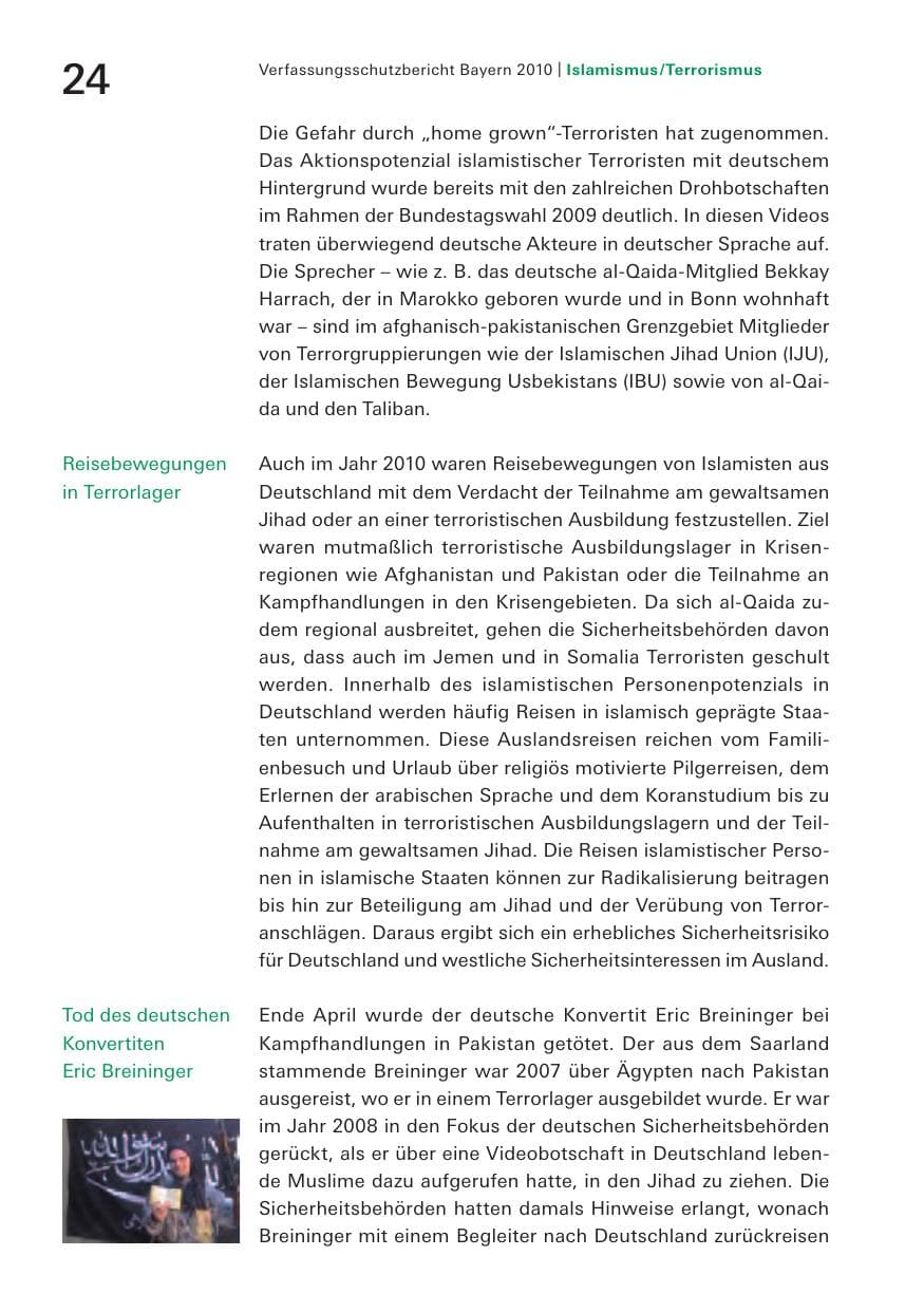 Seite 26 des Verfassungsschutzbericht 2010 Bayern