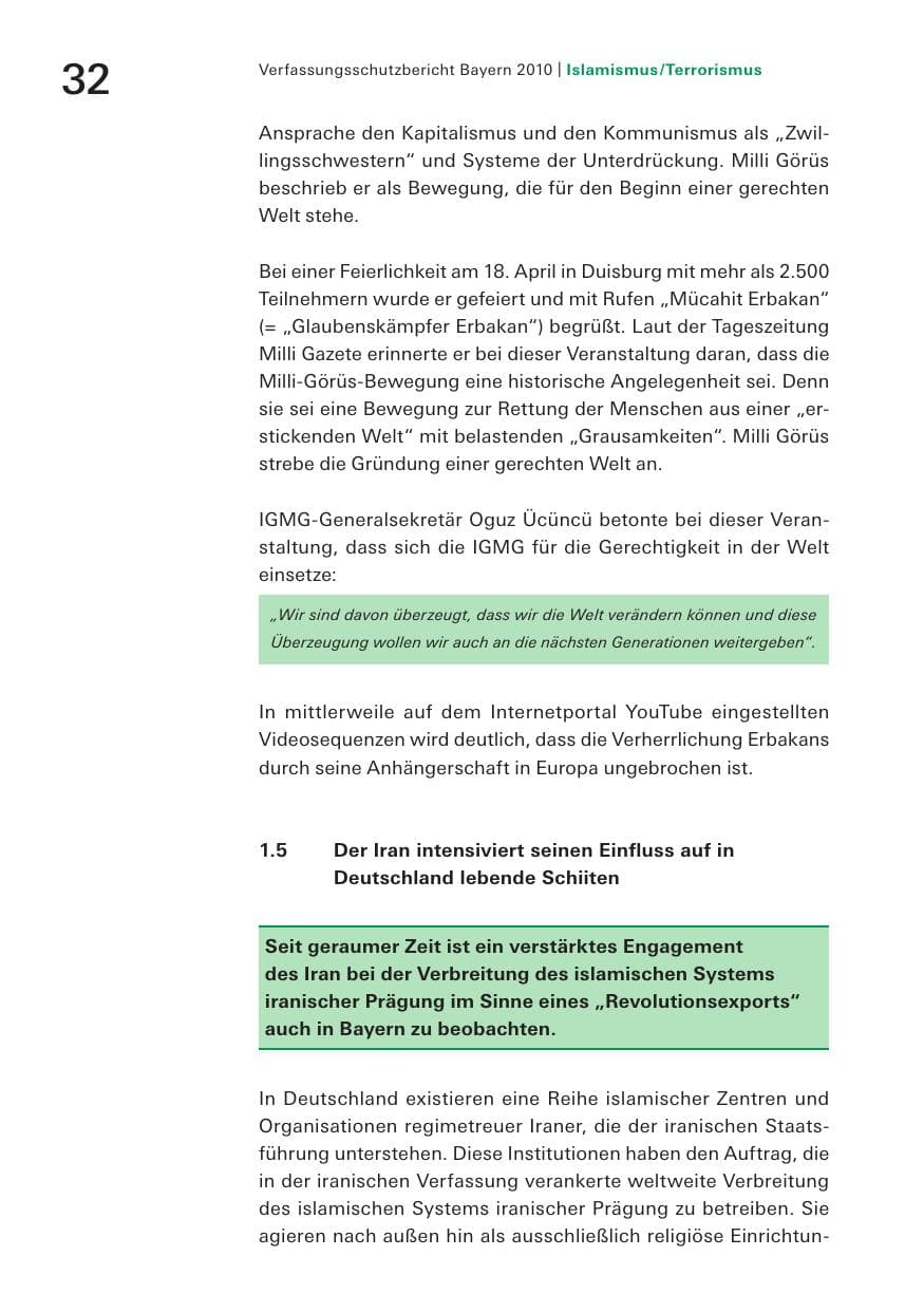 Seite 34 des Verfassungsschutzbericht 2010 Bayern