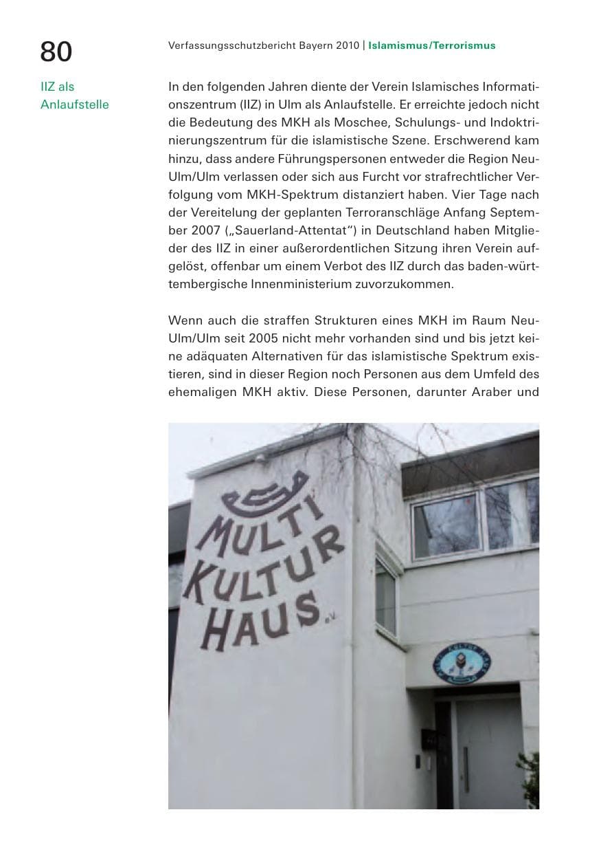 Seite 82 des Verfassungsschutzbericht 2010 Bayern