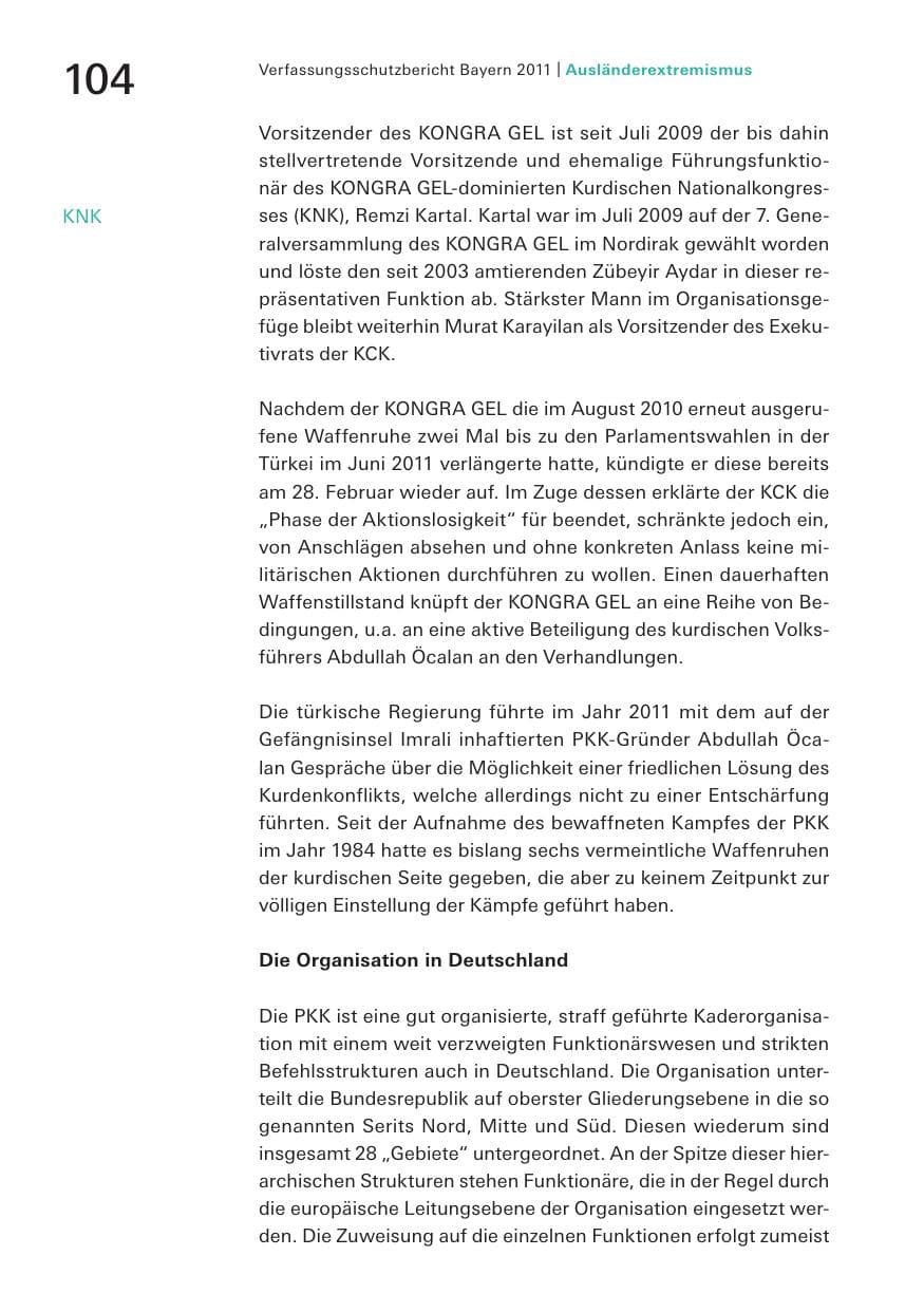 Seite 106 des Verfassungsschutzbericht 2011 Bayern