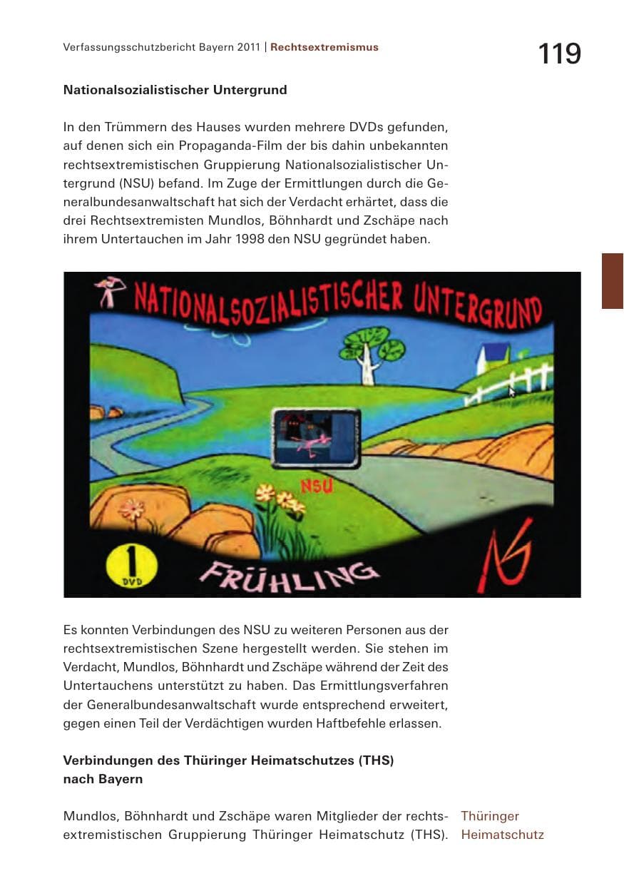 Seite 121 des Verfassungsschutzbericht 2011 Bayern