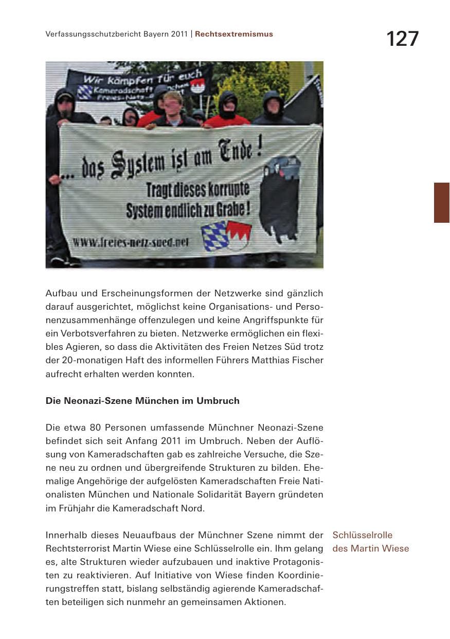 Seite 129 des Verfassungsschutzbericht 2011 Bayern