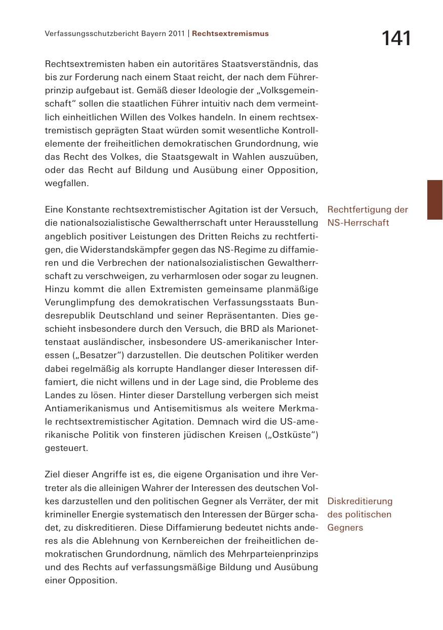 Seite 143 des Verfassungsschutzbericht 2011 Bayern