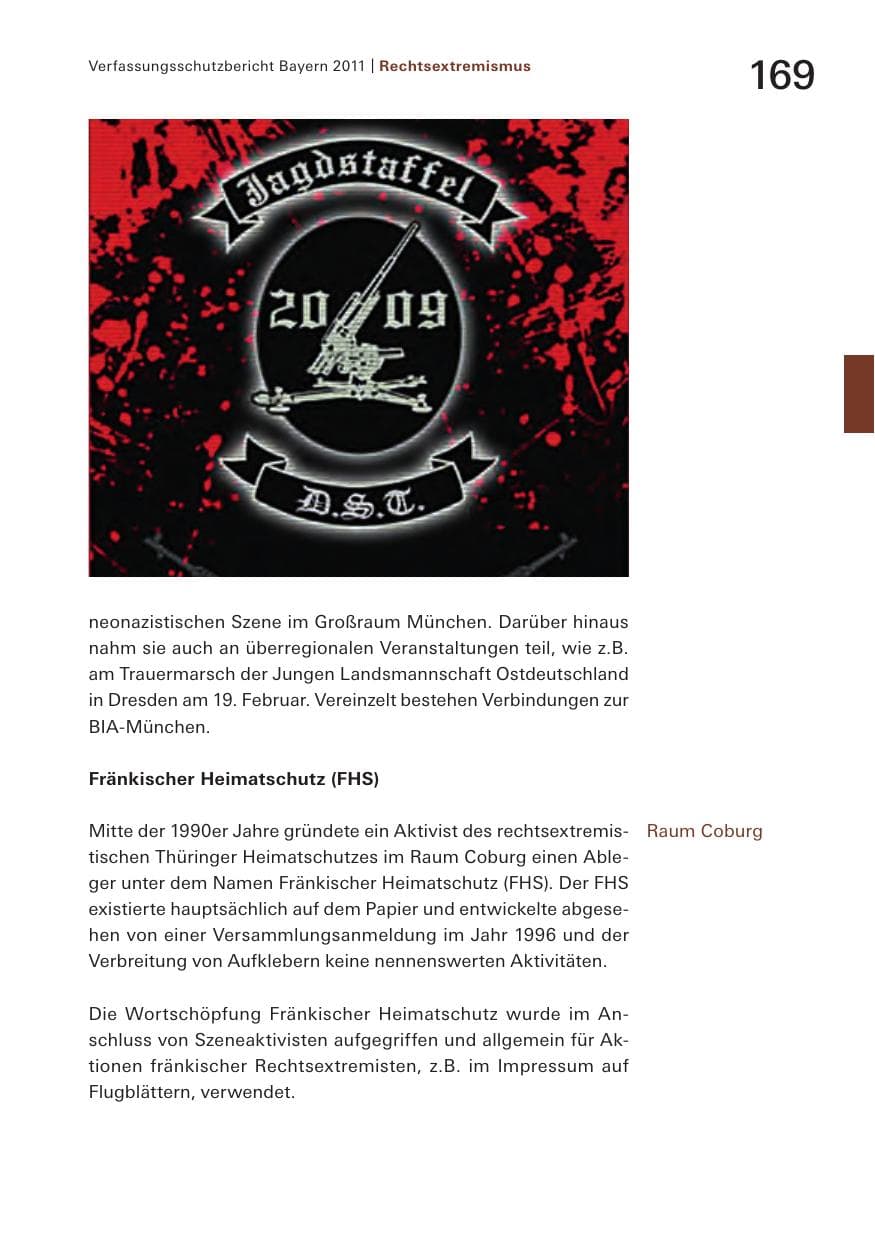 Seite 171 des Verfassungsschutzbericht 2011 Bayern