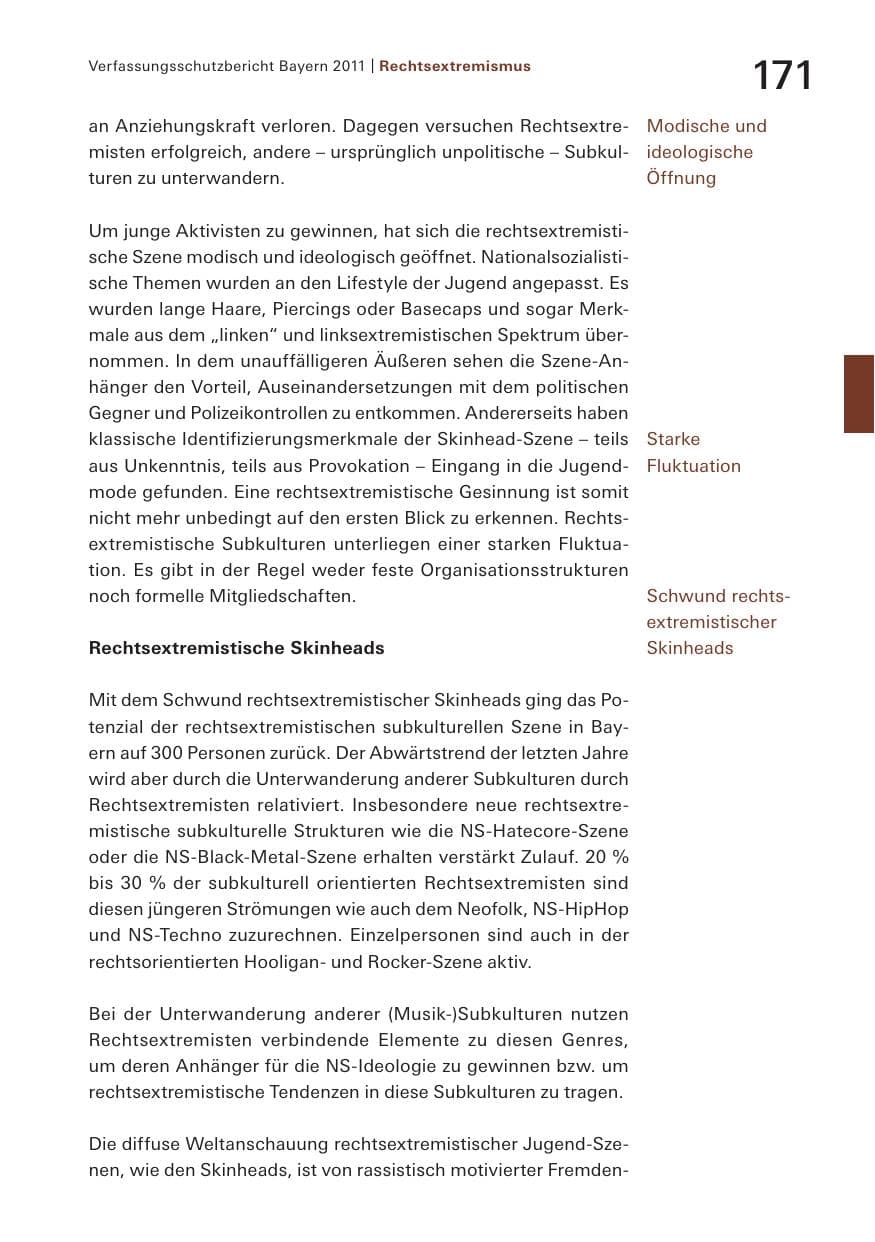 Seite 173 des Verfassungsschutzbericht 2011 Bayern