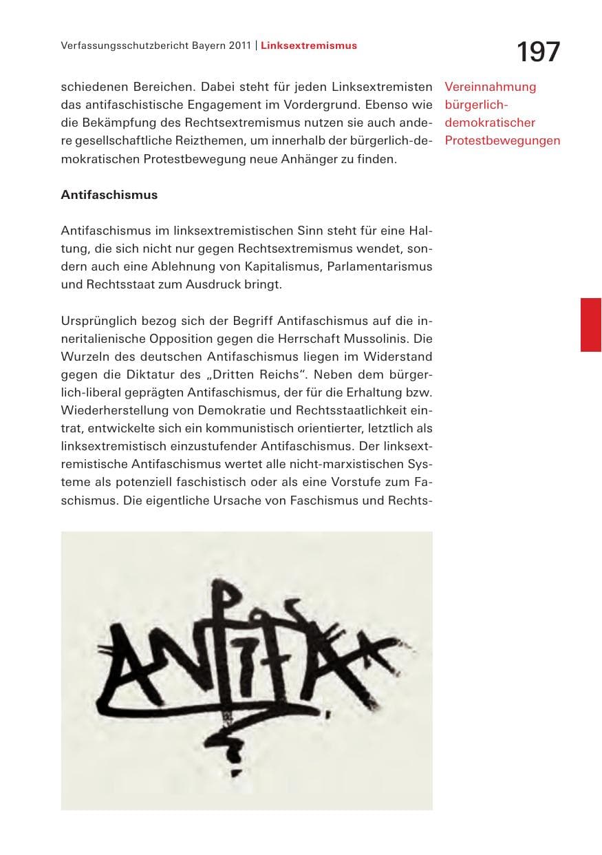 Seite 199 des Verfassungsschutzbericht 2011 Bayern