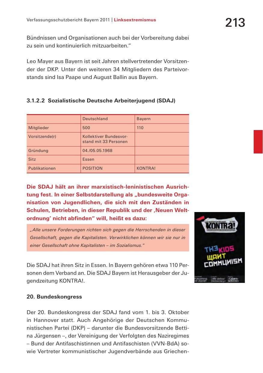 Seite 215 des Verfassungsschutzbericht 2011 Bayern