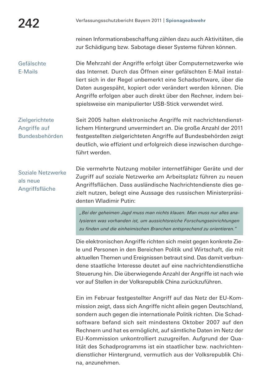 Seite 244 des Verfassungsschutzbericht 2011 Bayern