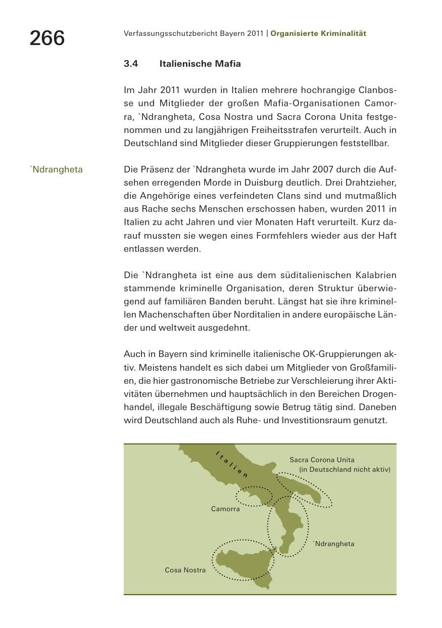 Seite 268 des Verfassungsschutzbericht 2011 Bayern