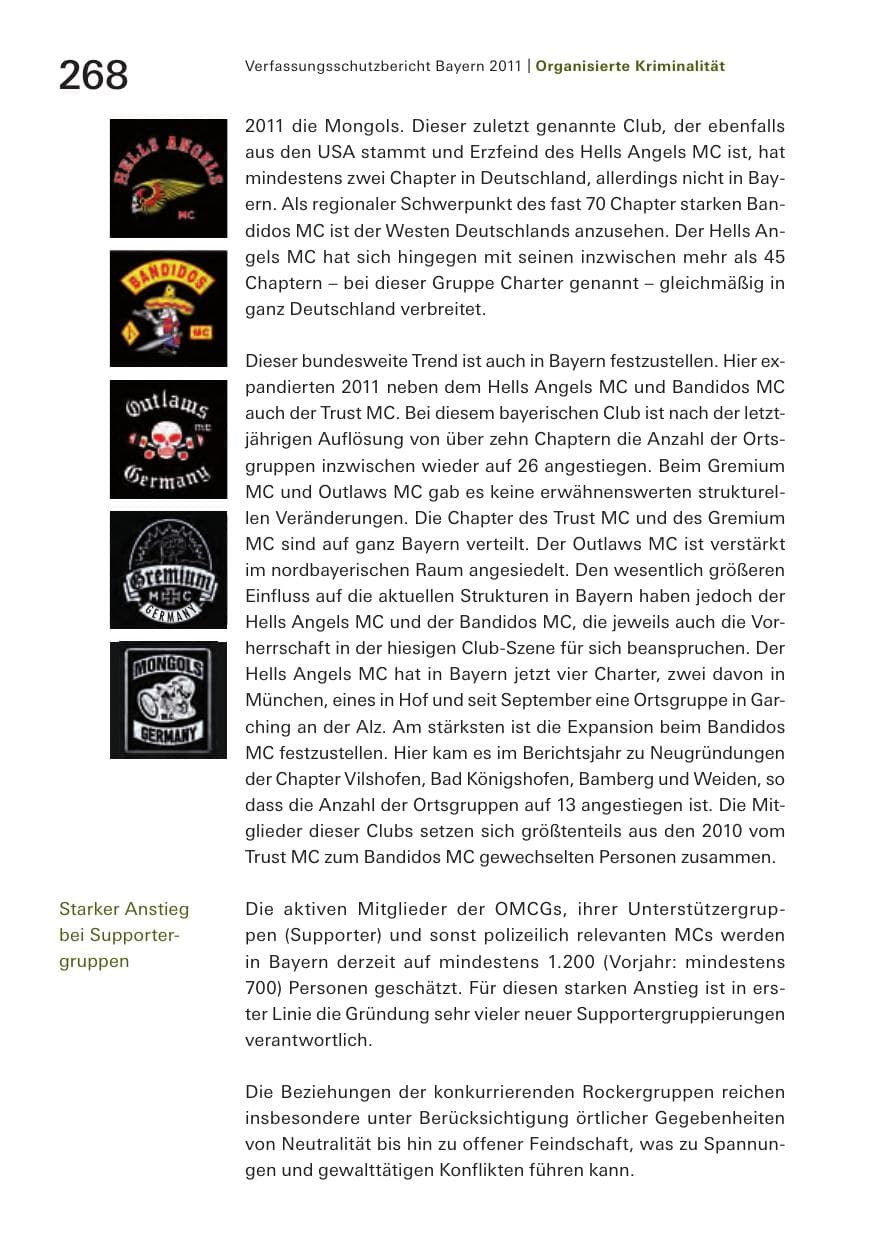 Seite 270 des Verfassungsschutzbericht 2011 Bayern