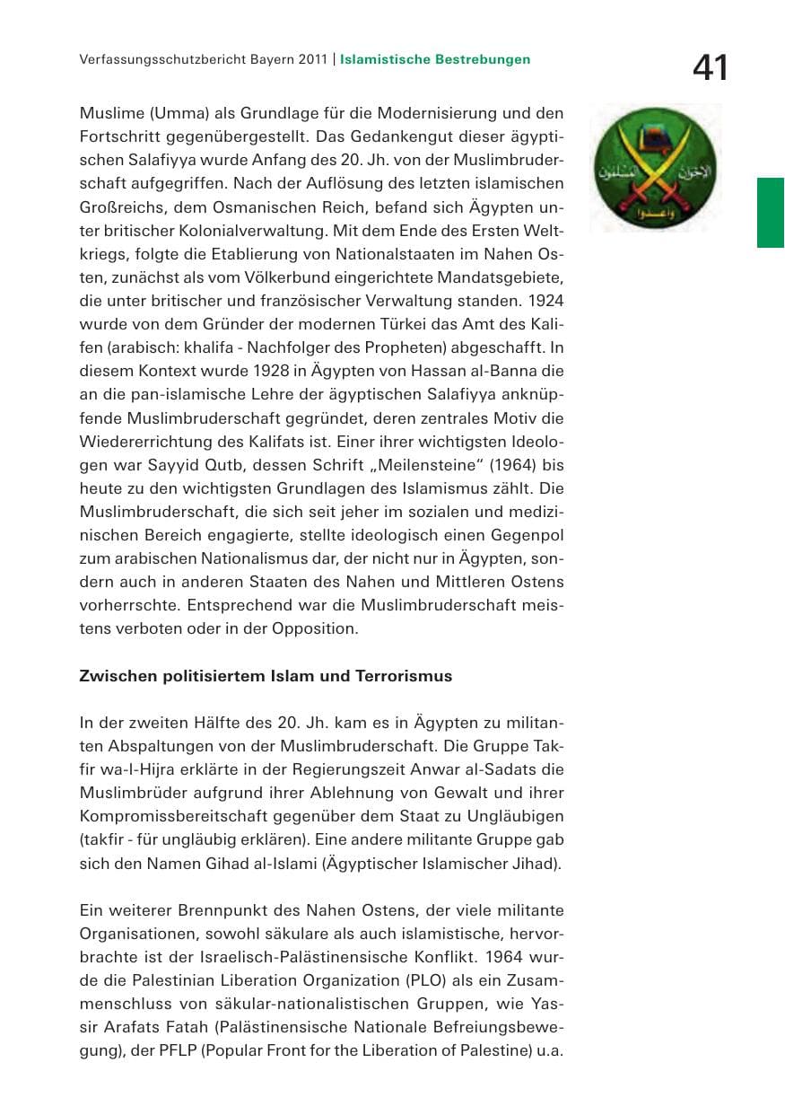 Seite 43 des Verfassungsschutzbericht 2011 Bayern