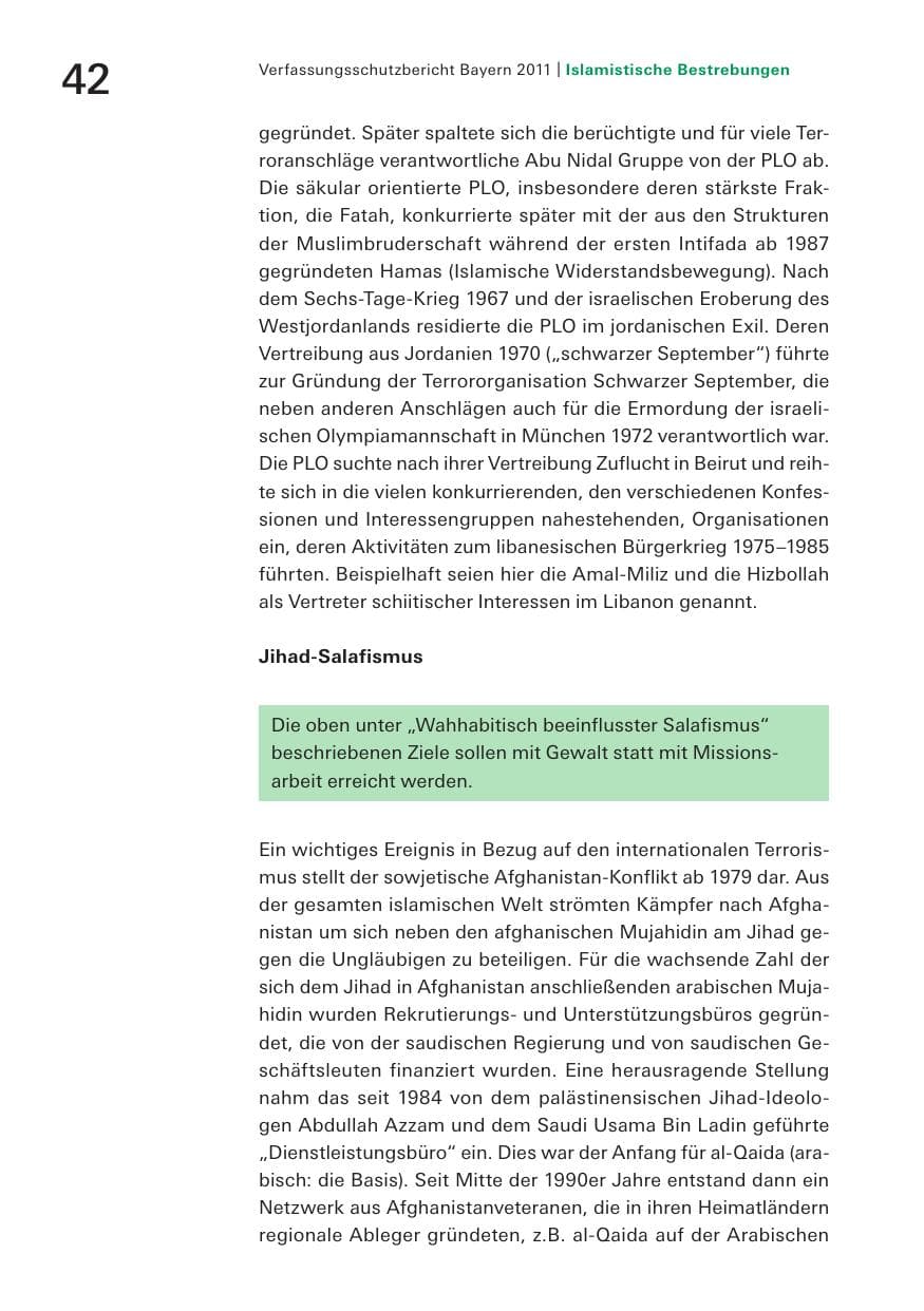 Seite 44 des Verfassungsschutzbericht 2011 Bayern