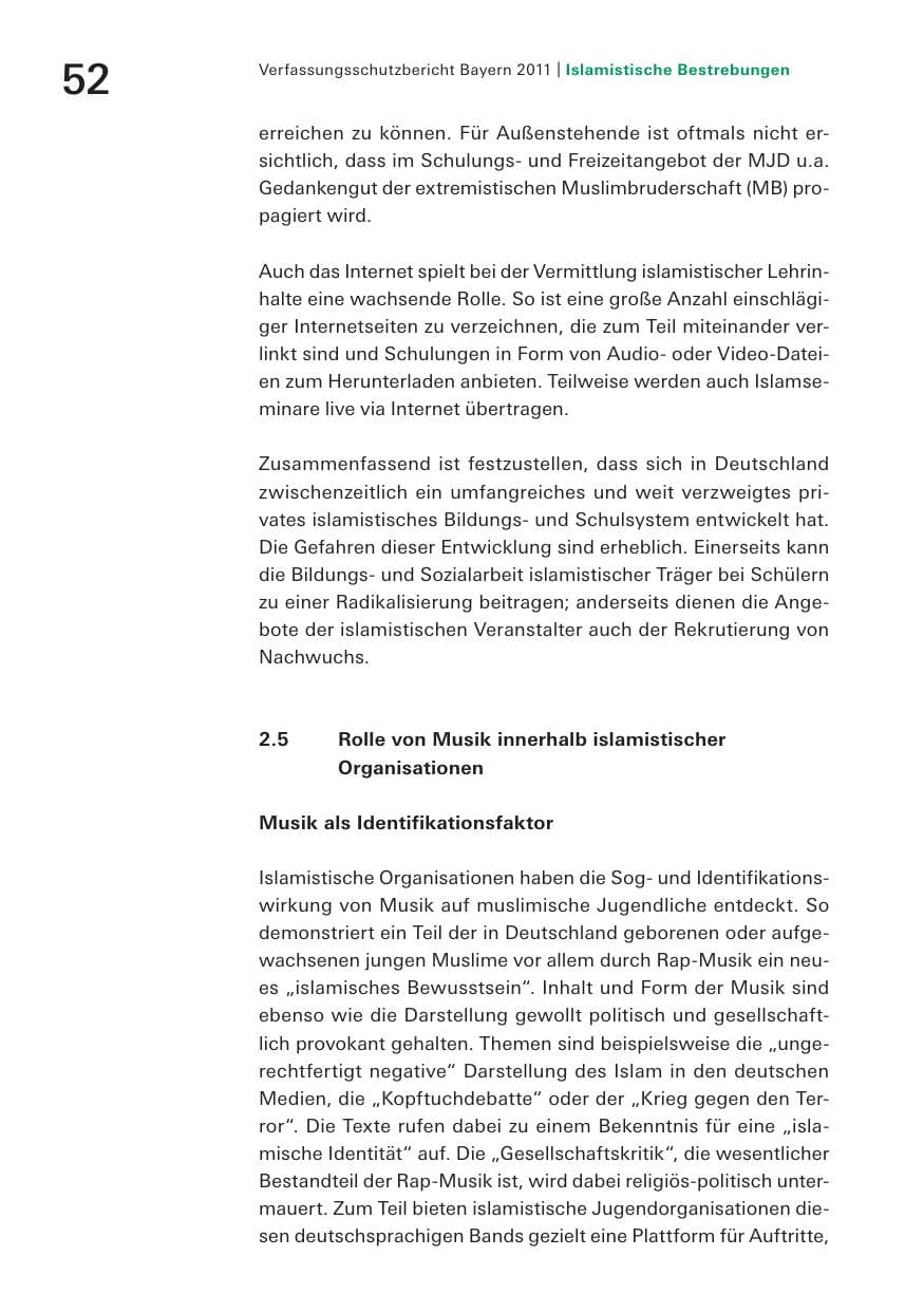 Seite 54 des Verfassungsschutzbericht 2011 Bayern