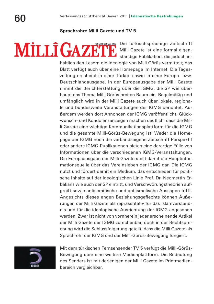Seite 62 des Verfassungsschutzbericht 2011 Bayern