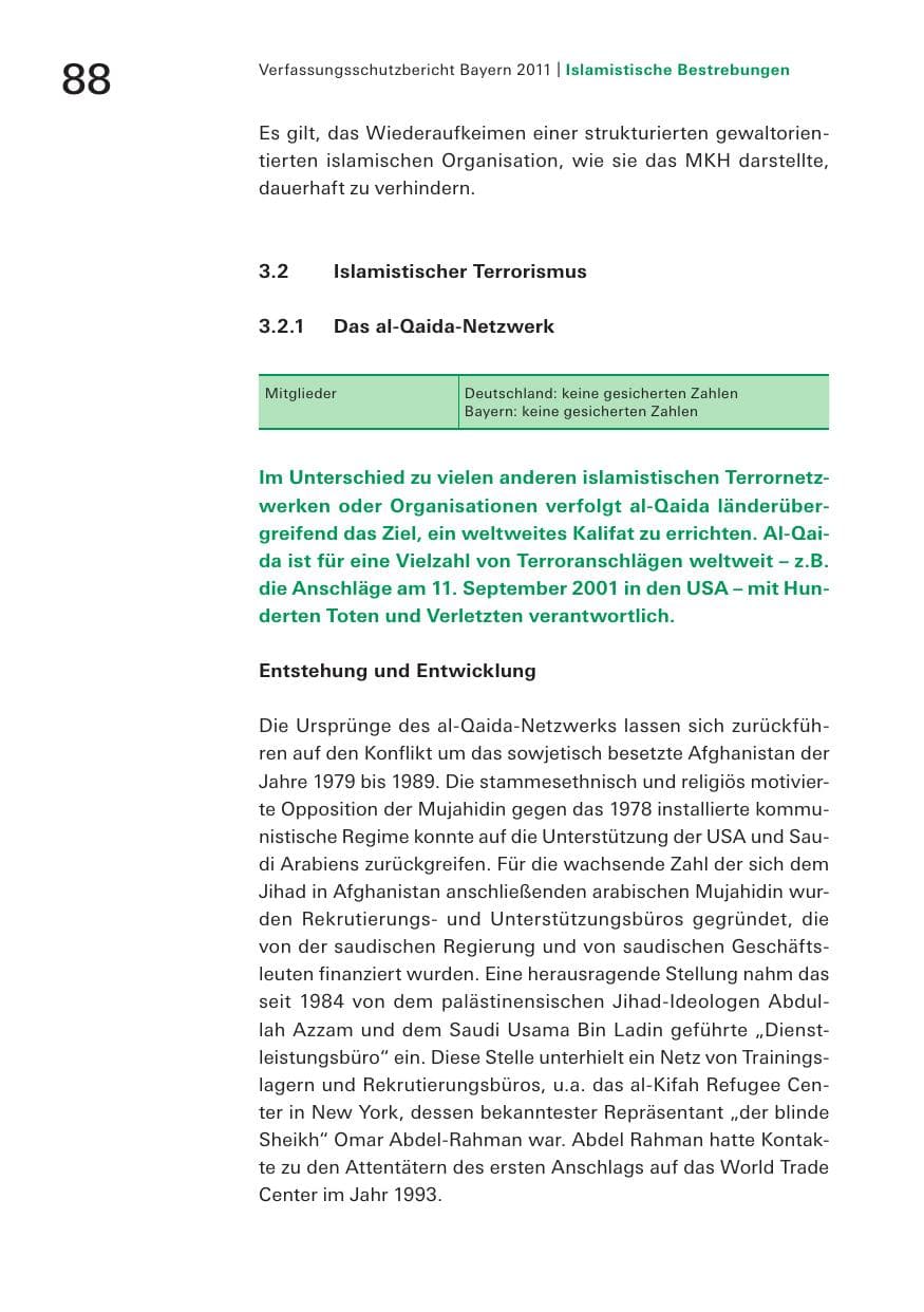 Seite 90 des Verfassungsschutzbericht 2011 Bayern