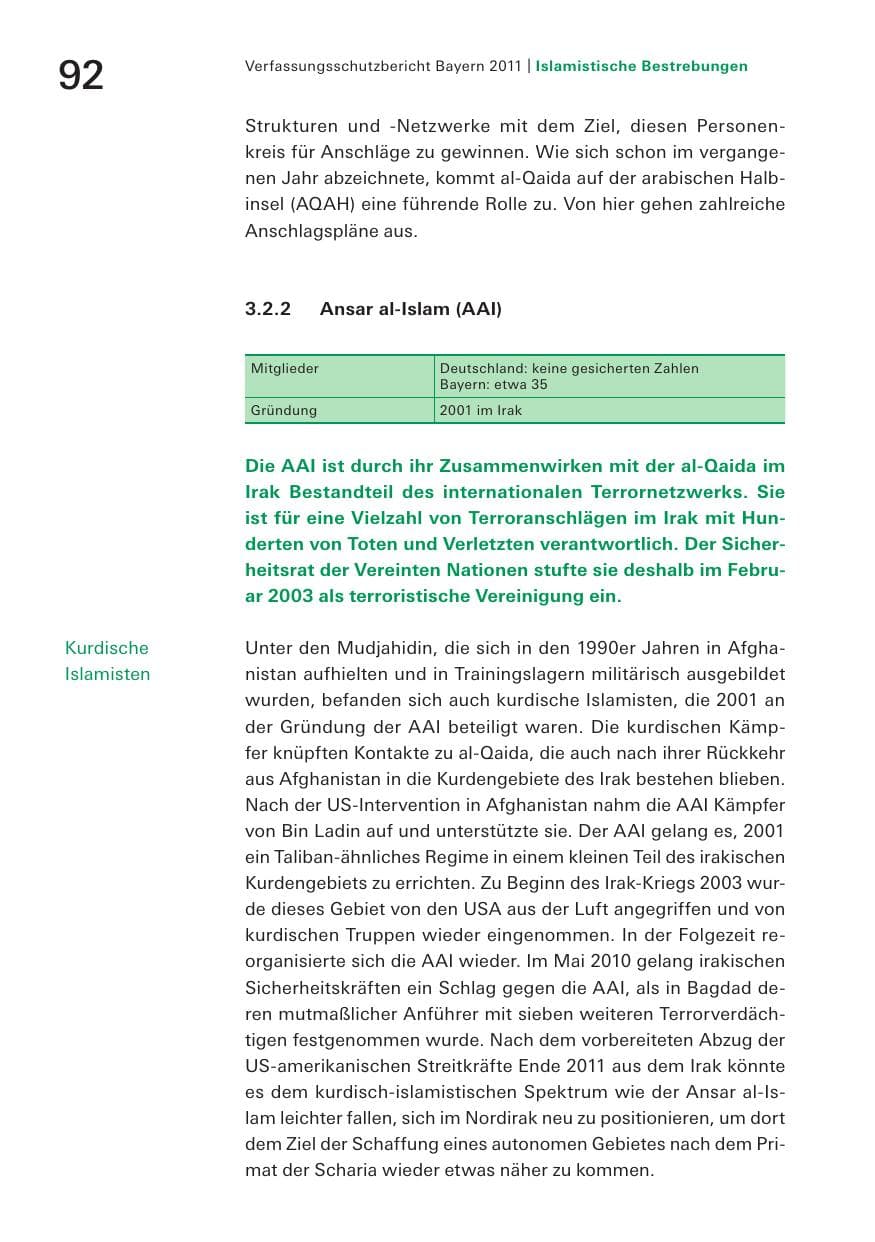Seite 94 des Verfassungsschutzbericht 2011 Bayern